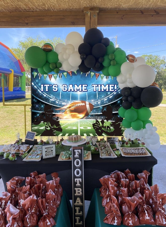 CINRAY Football Backdrop for Photography Football Party Decorations 7x5FT It's Game Time Banner Background Touch Down Sports Theme Birthday Party Supplies Photo Props - Image 5